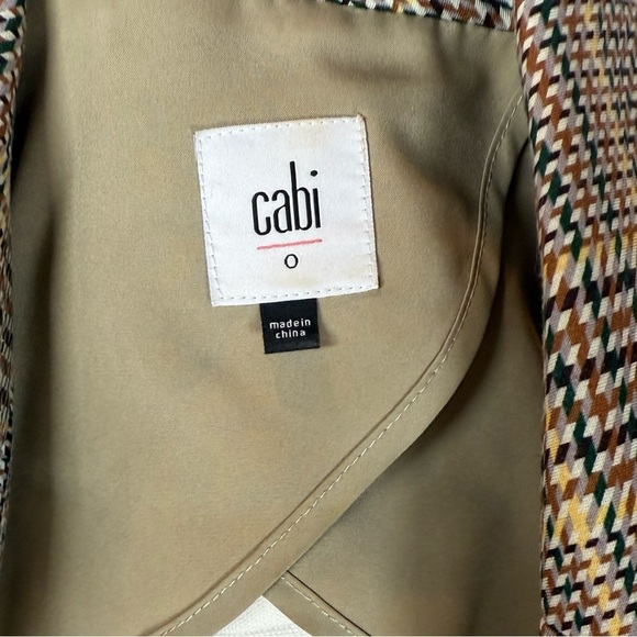 CAbi Pastime Blazer Jacket Multicolor Plaid Stretchy Rayon Blend Women's Size 0 - Picture 13 of 16